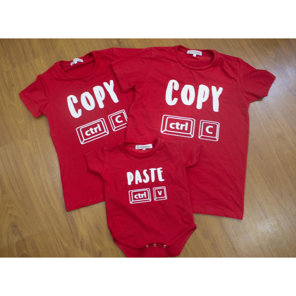 Áo gia đình Familylove - Đồng phục gia đình họa tiết chữ Copy Paste chất liệu cotton 100% cao cấp siêu mát