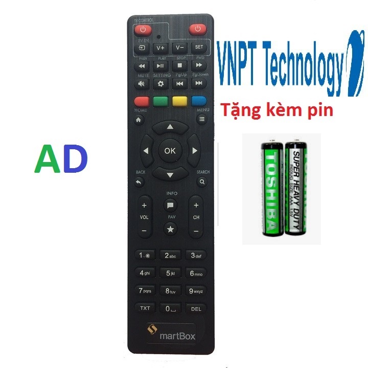 Điều khiển đầu VNPTSMARTBOX - tặng kèm pin - Remote VNPT SMARTBOX loại tốt chính hãng