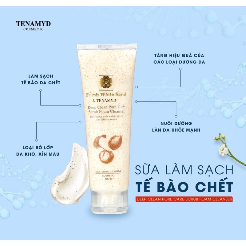 Sữa làm sạch tế bào chết / hộp/ 120g-  TENAMYD - DEEP CLEAN PORE CARE SCRUB FOAM CLEANSER