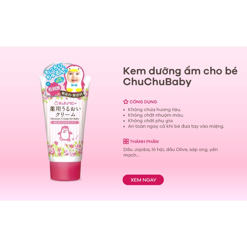 Son dưỡng mềm môi - Kem dưỡng ẩm trẻ em Chuchubaby (dùng cho bé và cả người lớn)