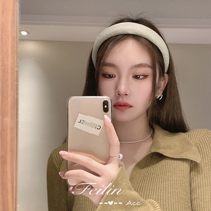 Bờm Cài Tóc Kim Tuyến, Băng Đô Cài Tóc Retro Nữ