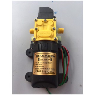 Bơm tăng áp mini 12V Sinleader lưu lượng 5L/ phút bơm tự ngắt khi khoá nước đầu ra Tăng kèm lọc rác mini siêu tiện