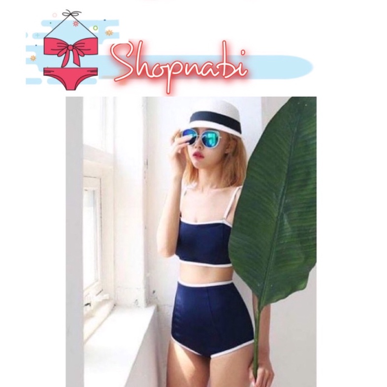 Đồ bơi nữ 2 dây dễ thuơng kín đáo- Bikini đi biển đẹp sành điệu- shopnabi