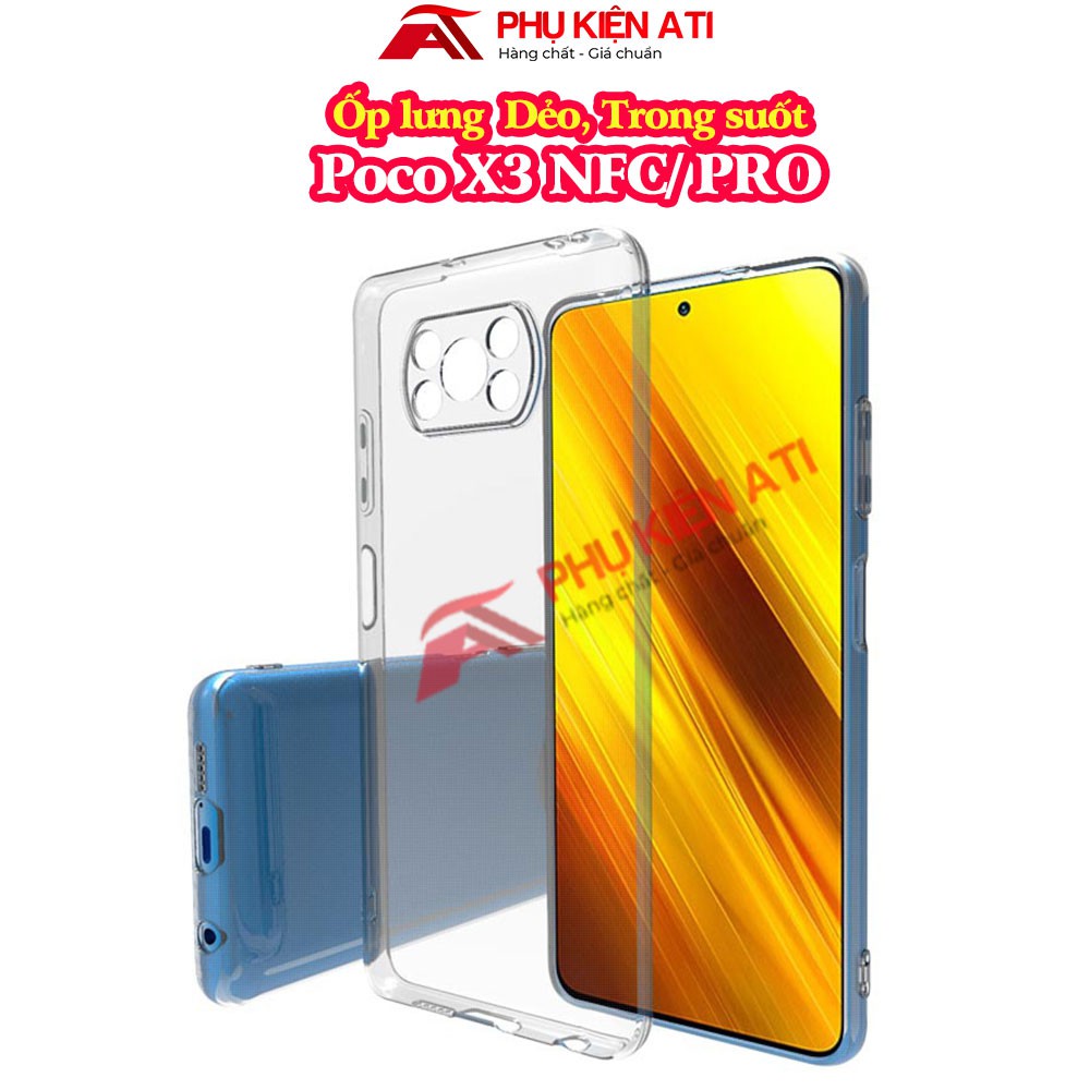 Ốp lưng Poco X3 NFC/ Pro- Dẻo Trong suốt- Lâu ố vàng