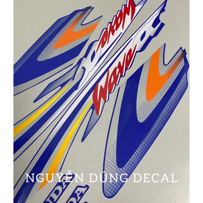 Nguyên bộ tem  Wave anpha màu xanh mực đời 2001_ Nguyễn Dũng Decal