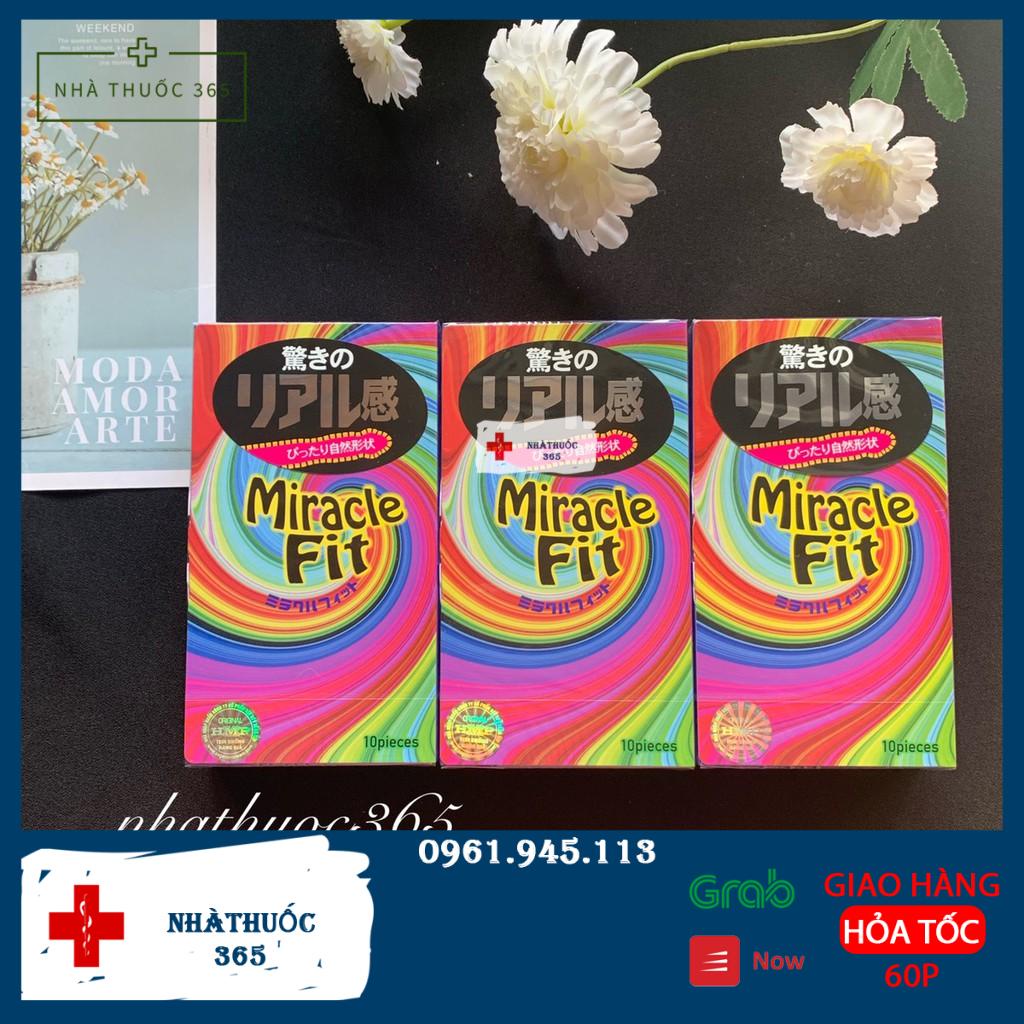 Combo 3 hộp Bao cao su Sagami Miracle Fit siêu mỏng ôm sát, không có túi khí