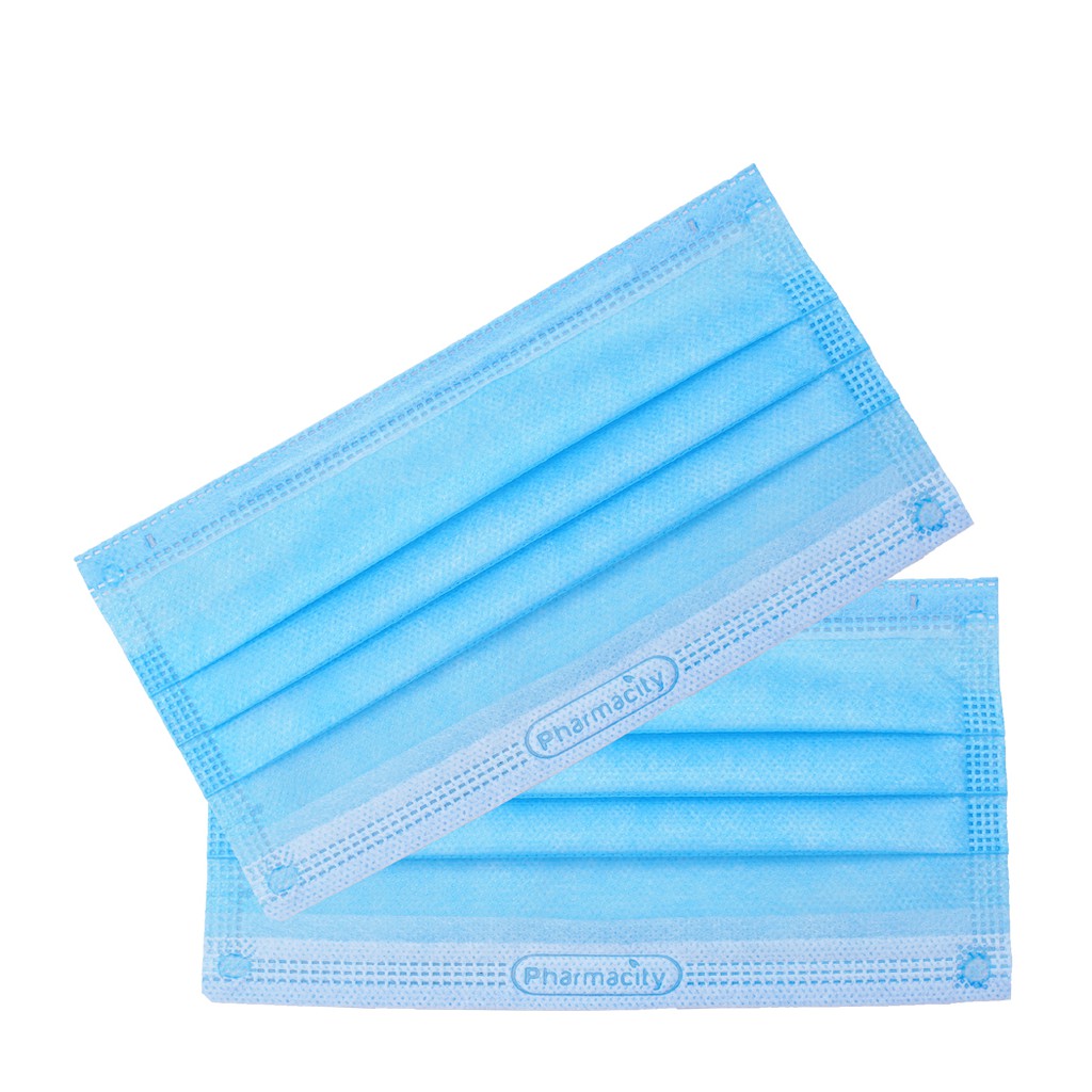 Khẩu trang y tế 3 lớp màu xanh Pharmacity (50 cái/hộp) | BigBuy360 - bigbuy360.vn