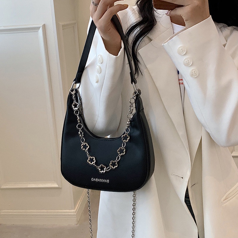 Túi đeo chéo IELGY bánh bao phối xích phong cách Pháp cho nữ