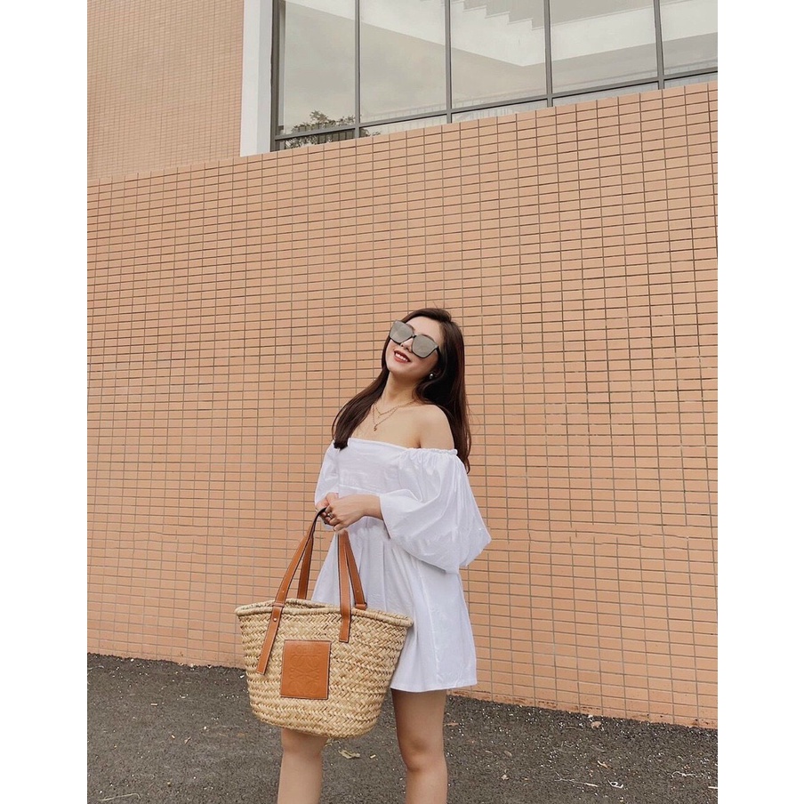 Áo babydoll bẹt vai tay phồng form rộng rãi thoải mái