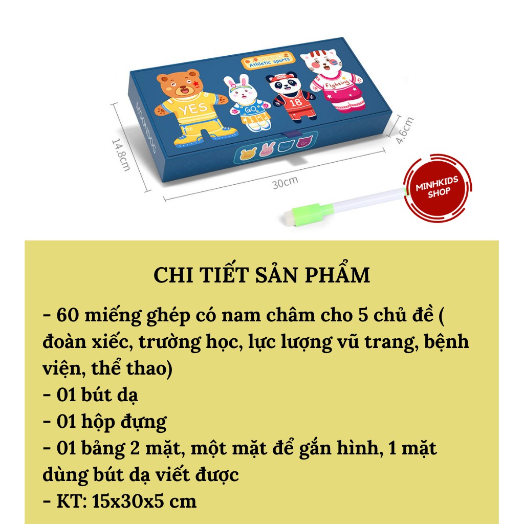 [Mã LIFETOYS1 giảm 30K đơn 99K] Đồ Chơi Ghép Tranh Nam Châm Chủ Đề Nghề Nghiệp Giúp Bé Tìm Hiểu Nghề Nghiệp Xung Quanh