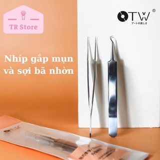 Nhíp gắp mụn OTW đầu cong thép không ghỉ kích thước tiêu chuẩn