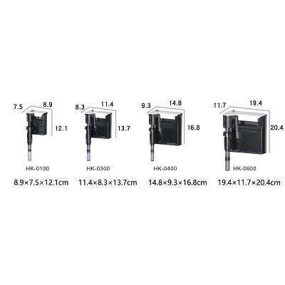 Lọc thác Atman HK-0300 công suất 2,2W lưu lượng 280L/H dùng cho hồ 20-30cm