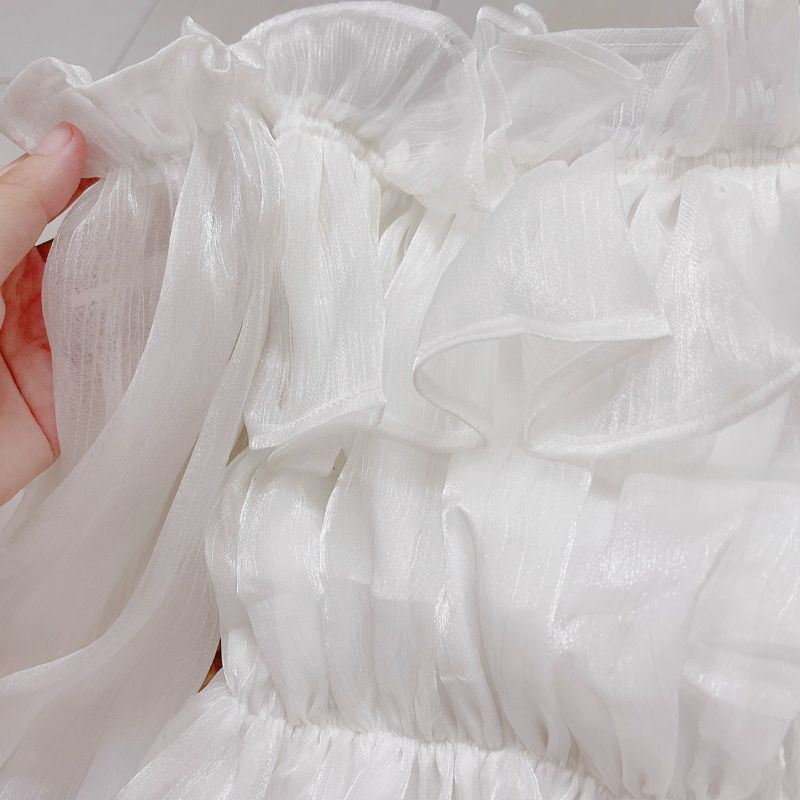 Đầm voan bẹt vai tay phồng xinh GB2508