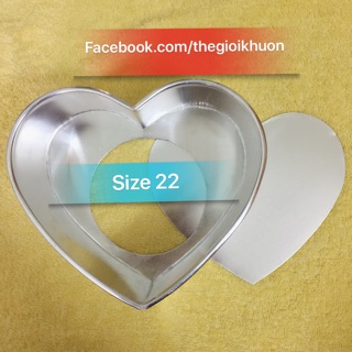 Khuôn tim đế rời size 22cm