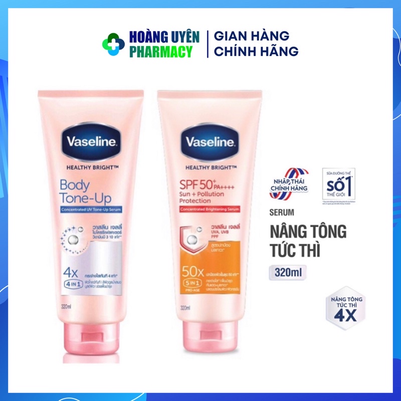 [320ml] Serum dưỡng trắng chống nắng Vaseline 50X - Vaseline body tone up