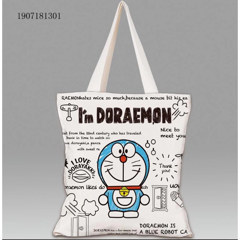 Túi Vải Doraemon Hoạt Hình, Túi Đeo Vai Đơn Nhật Bản, Túi Đựng Đồ Dung Tích Lớn Có Thể Gập Lại