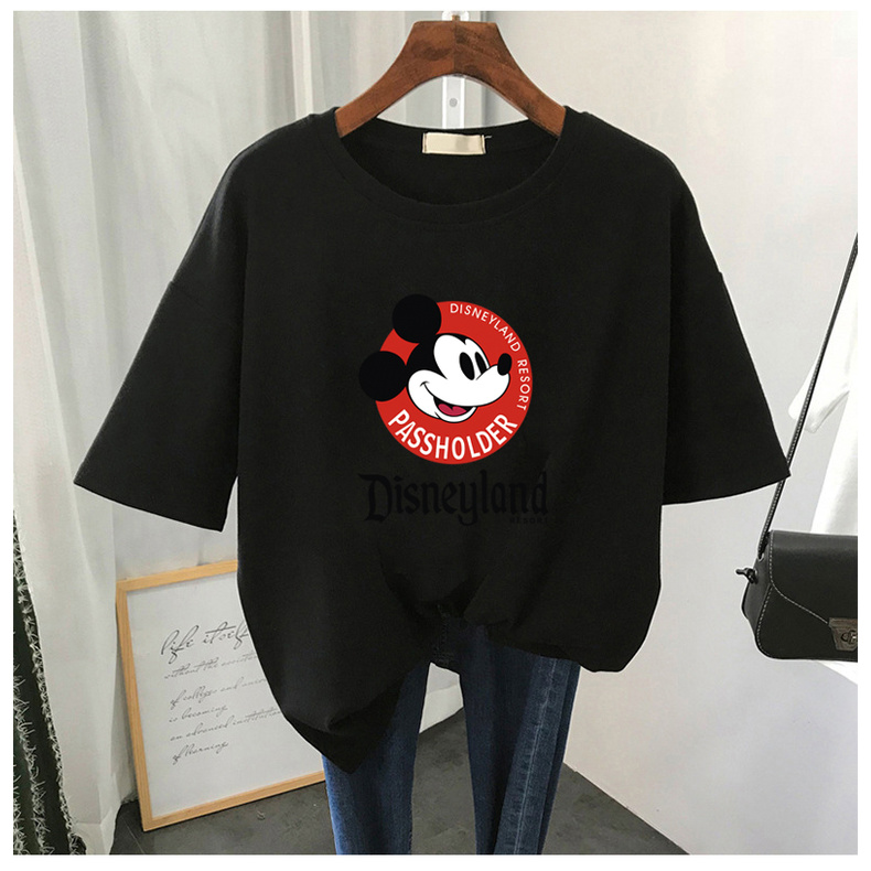 Áo Thun Ngắn Tay Cổ Tròn Hình Chuột Mickey