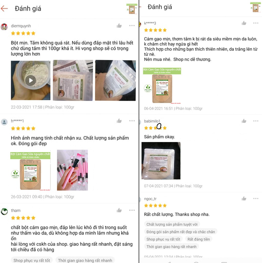 [ TRỢ GIÁ ] Bột cám gạo sữa nguyên chất organic handmade (đắp mặt giảm mụn, giảm nám)  -  ANH TIẾN ORGANIC