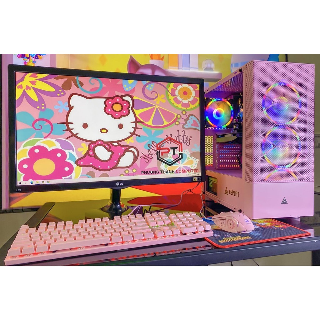 Trọn bộ PINK-SET cấu hình AMD X4 840 / Màn hình 24' 75hz full viền / Bộ Phím Chuột Cơ Bosston EK9350 Pink (Màu Hồng) | BigBuy360 - bigbuy360.vn