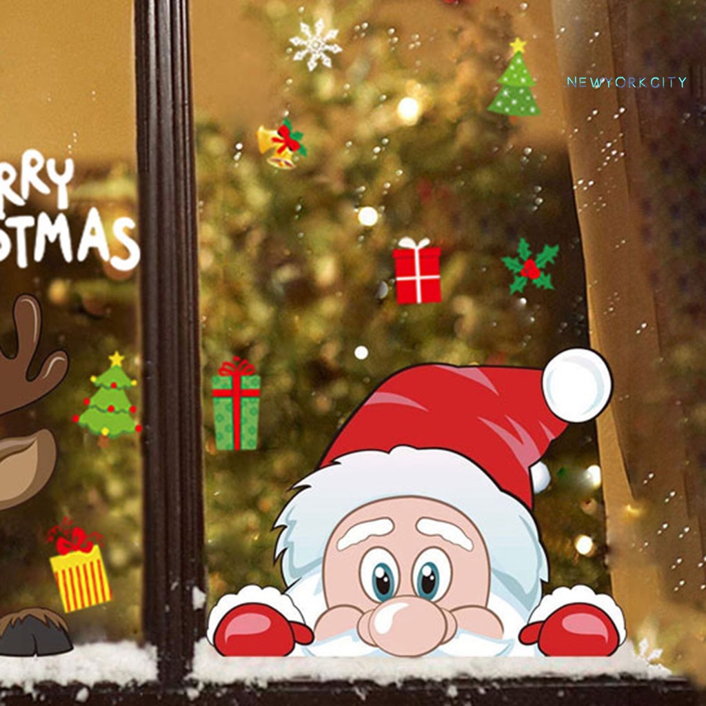 Miếng Dán Cửa Kính Bằng PVC Hai Mặt Chống Nước Hình Bông Tuyết Giáng Sinh