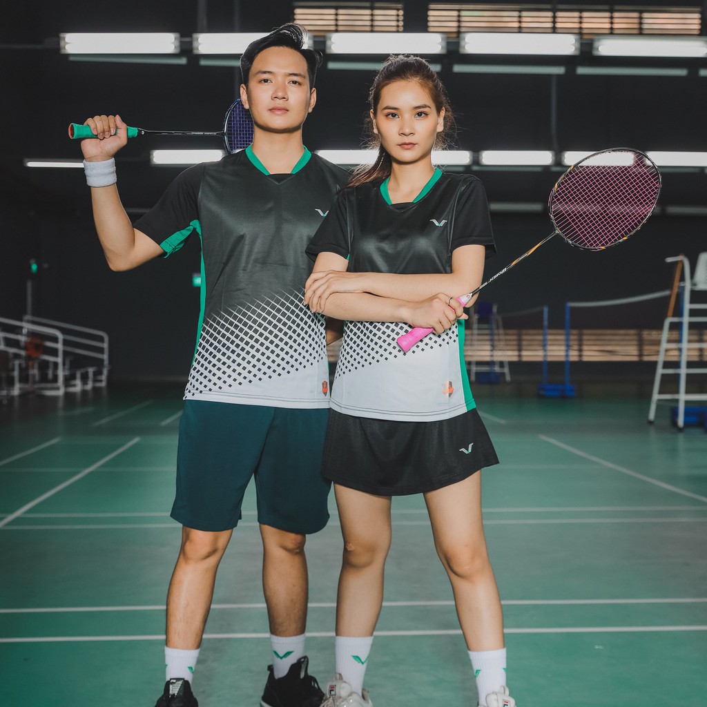 Áo COUPLE THỂ THAO CẦU LÔNG BADMINTON nam nữ, fỏm đẹp, chất lượng, thấm hút mồ hôi