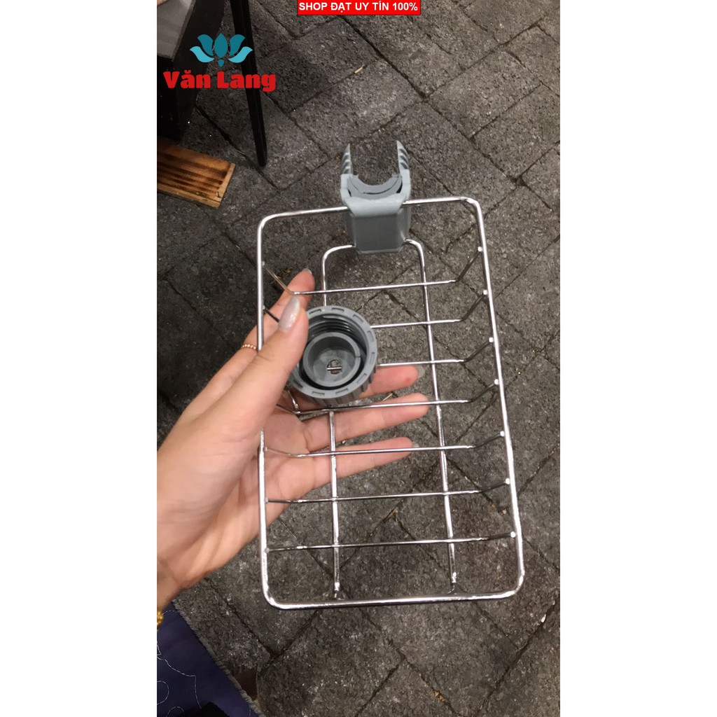 Giá inox để đồ bồn rửa bát, giá inox gắn vòi rửa bát