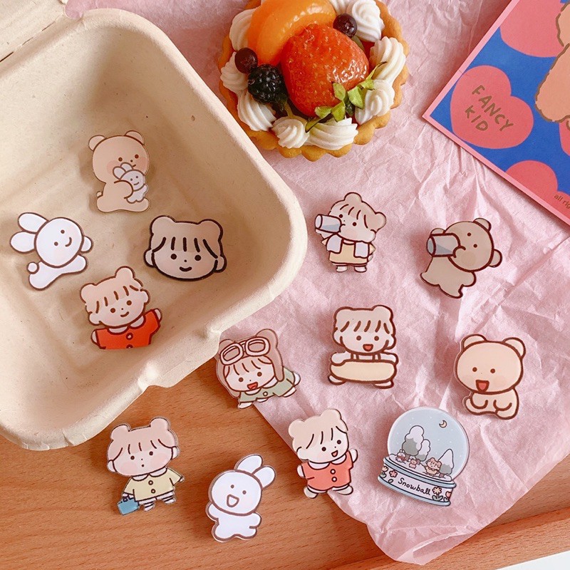 Huy Hiệu Cài Áo, Balo, Sticker Túi Đeo Nhiều Mẫu Hoạt Hình Dễ Thương