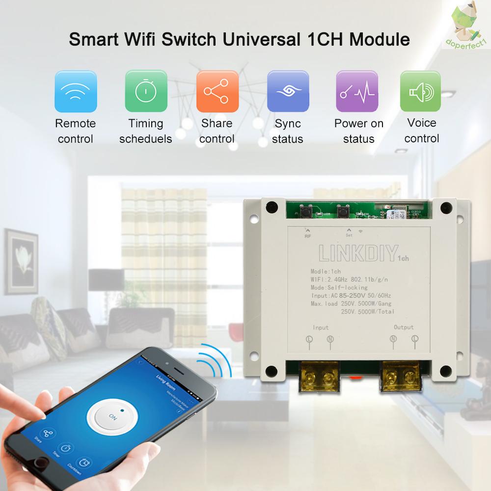 eWeLink Smart Wifi Switch Universal Module 1CH AC85-250V Wireless Switch Timer Phone APP Remote Control Compatible with "Amazon" Alexa Google Home Voice Control for Smart Home