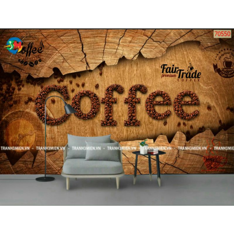 tranh 3d trang trí quán cafe