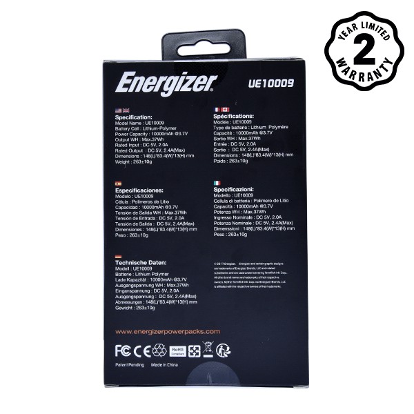 Pin sạc dự phòng Energizer 10,000mAh (Luxury Leather)