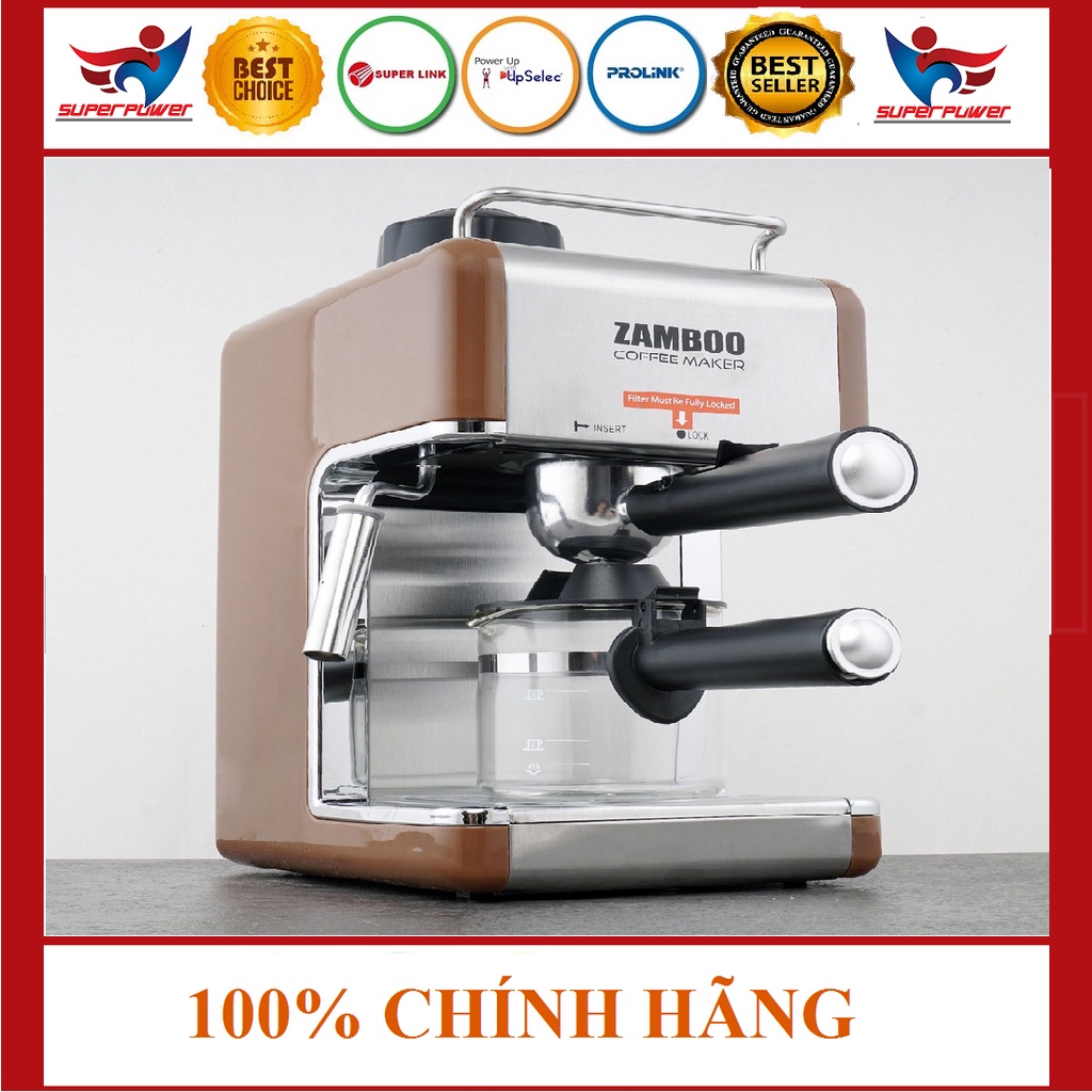 [Mã 254ELSALE giảm 7% đơn 300K] Máy pha cà phê espresso Zamboo ZB-68CF (3.5bar/800W) 3 màu Xanh+Đen