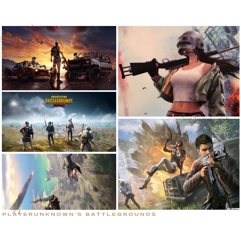 Postcard PUBG Game PlayerUnknown's Battlegrounds có dán sticker in hình anime - Quà Tặng