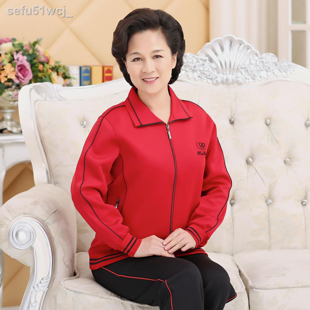 ◑✗◙Bộ đồ thể thao trung niên phụ nữ mùa xuân và mùa thu bộ đồ hai mảnh cho người trung niên và người già thời trang giản | BigBuy360 - bigbuy360.vn