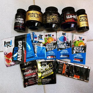 Hộp, gói đựng sample Whey, BCAA, Preworkout