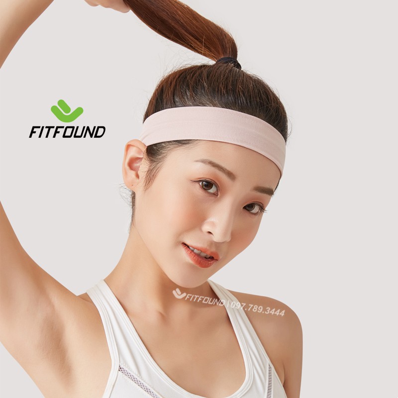 Băng đô thể thao headband cotton đeo trán thấm chặn mồ hôi chống trượt nữ bản 4cm