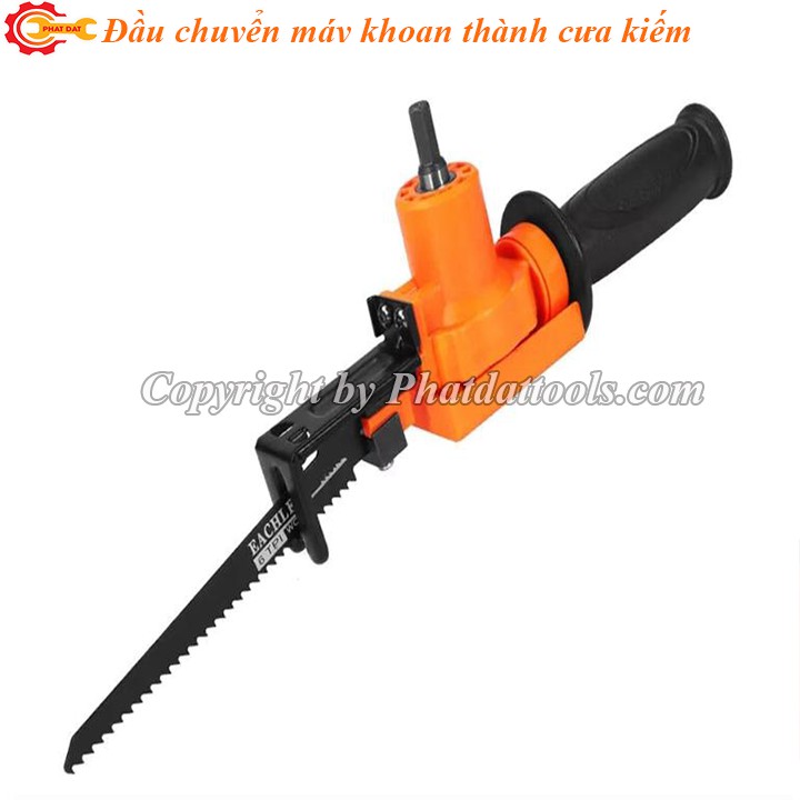 Bộ chuyển đổi máy khoan thành cưa kiếm ( Tặng kèm lưỡi cắt gỗ - kim loại )-Đầu chuyển đổi máy khoan thành máy cưa kiếm