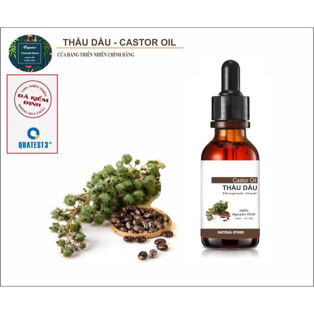 [ 15ML ] Dầu Thầu Dầu - Dầu Castor Nguyên Chất Organic ( Castor Oil )