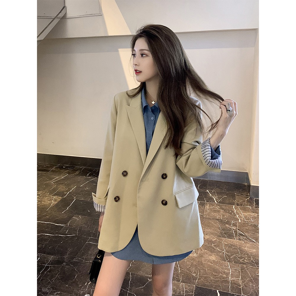 [DORYPONY] ÁO KHOÁC BLAZER TRƠN TAY SỌC DODO KOREAN STYLE SUIT – AK113 (2 màu) | Có up ảnh thực tế