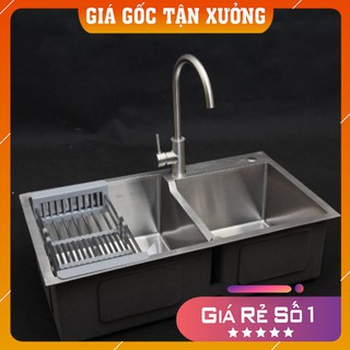 [GIÁ XƯỞNG ] Chậu rửa bát 304 Korea/Japan  8245 + vòi rửa bát nóng lạnh tặng rổ(loại 1)