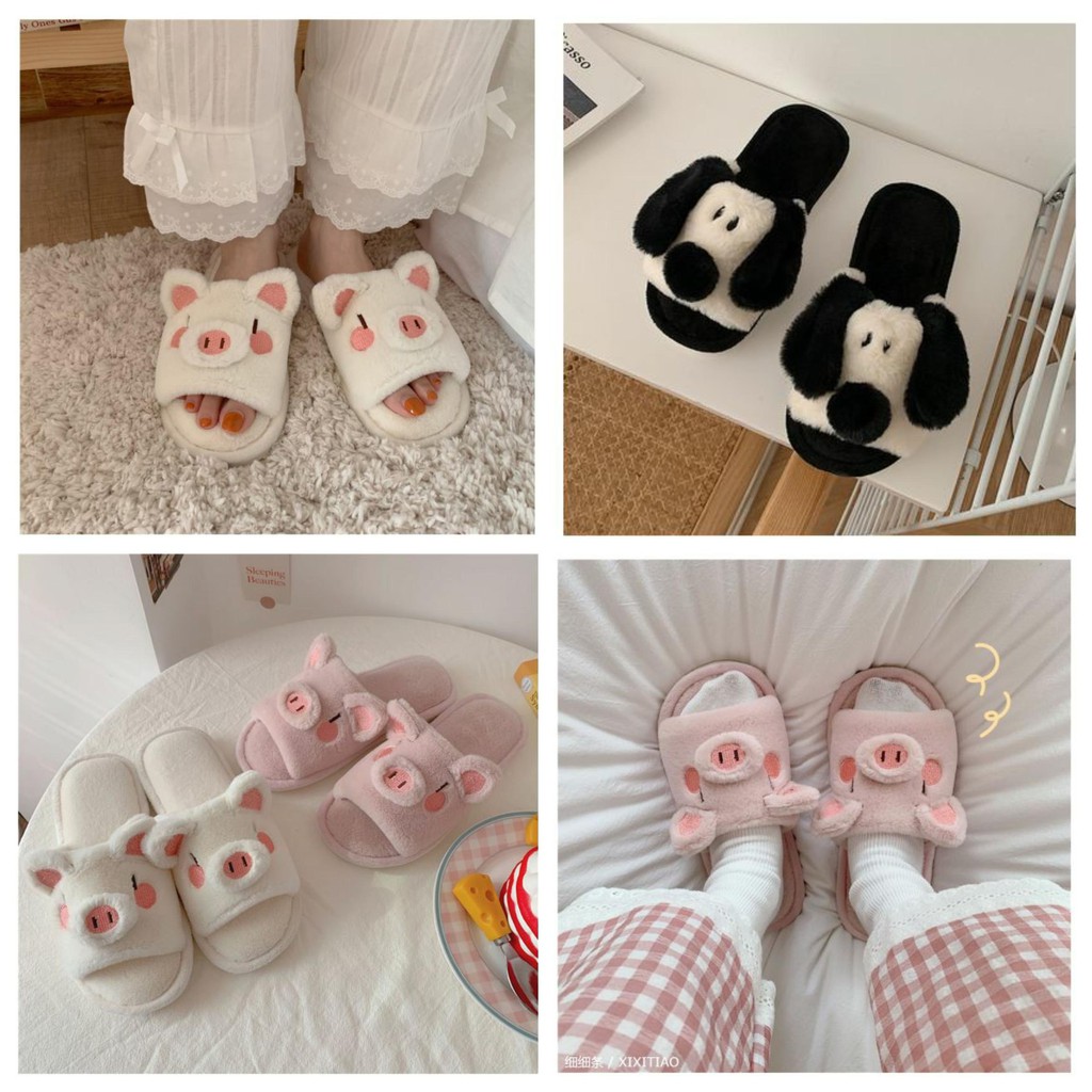 Dép heo và chó bông mang trong nhà - US240
