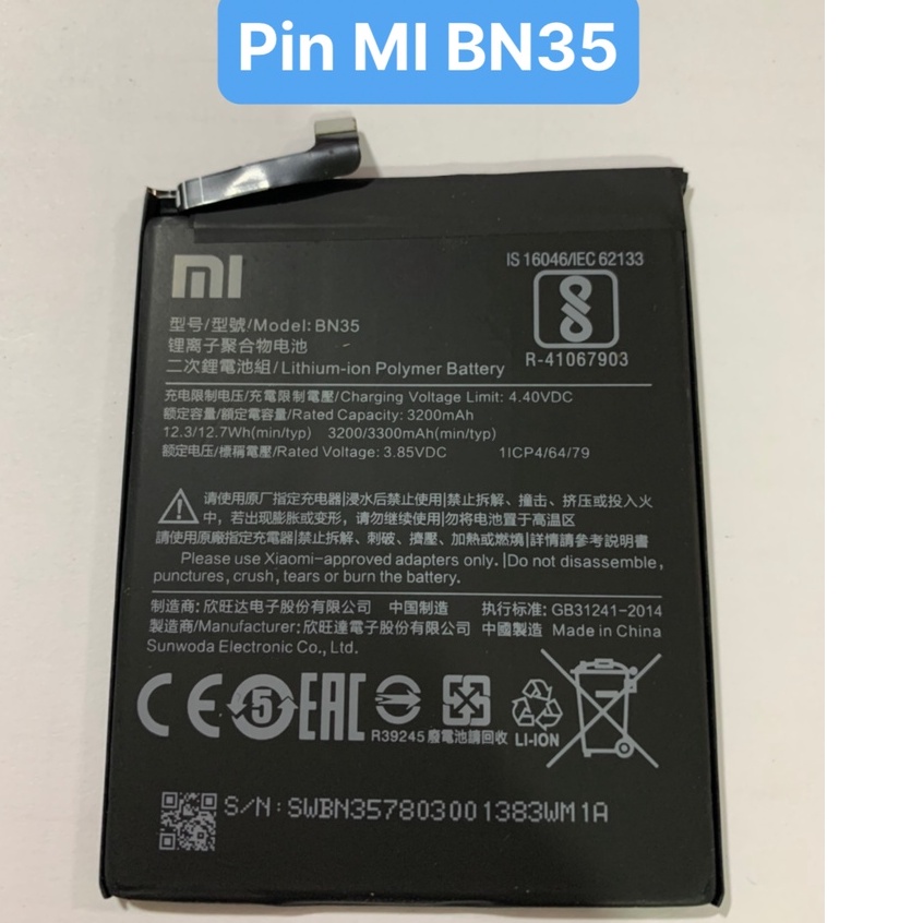 Pin Xiaomi redmi 5 / BN35 / 3300mAh - zin chính hãng, có bảo hành