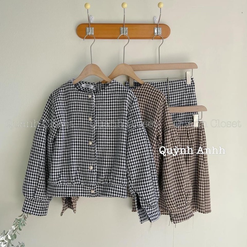 Set dạ kẻ rích rắc