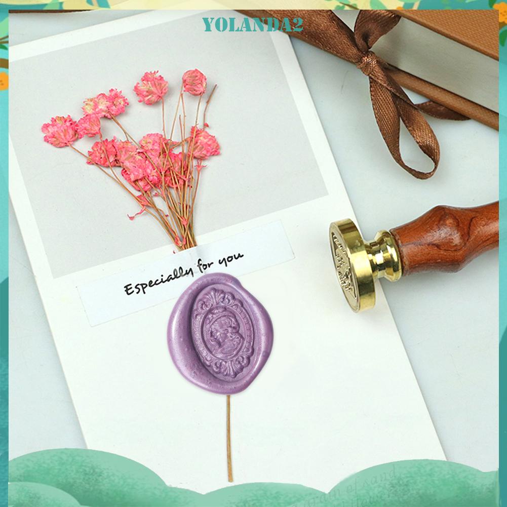 Đầu con dấu sáp bằng đồng thau hình oval 30x20mm phong cách retro