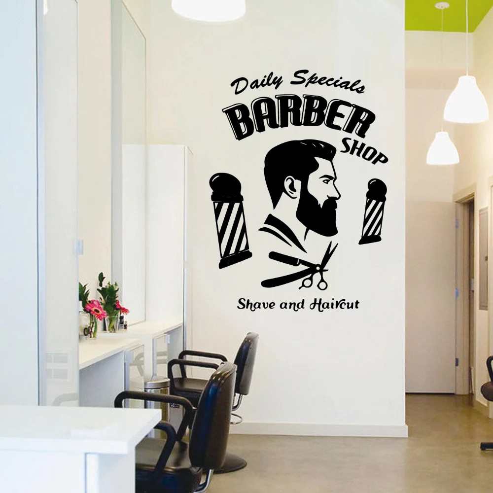 Decal Trang trí Barber, Salon cắt tóc (P1/6)