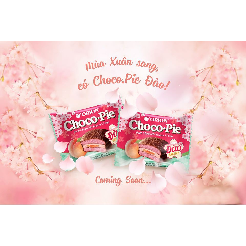BÁNH CHOCOPIE SAKURA VỊ ĐÀO HỘP 360G / ORION CHOCO-PIE