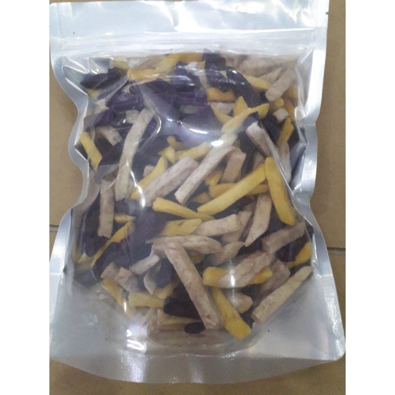 Mix khoai lang sấy vàng, tím, khoai môn sấy hàng nguyên An Nhiên gói 500gr