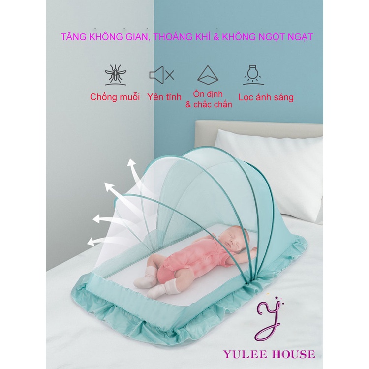 Màn Chụp Chống Muỗi Cho Bé - Mùng Chụp Tự Bung Gấp Gọn Cao Cấp - YULEE HOUSE