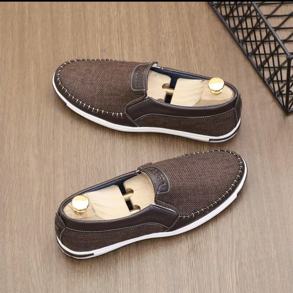 Giày lười nam vải bố đế khâu bên chắc đẹp kiểu dáng đơn giản phong cách | BigBuy360 - bigbuy360.vn