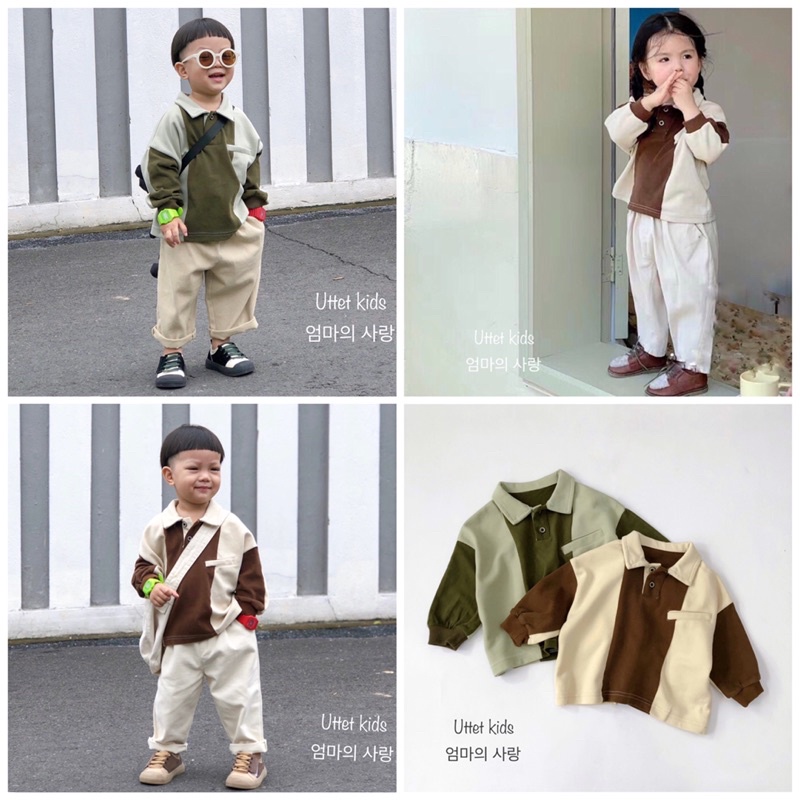 ÁO POLO PHONG CÁCH HÀN QUỐC HÀNG CAO CẤP DÀNH CHO BÉ GÁI VÀ BÉ TRAI 1508