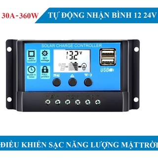 Bộ sạc pin năng lượng mặt trời PMW 30A 12V 24V loại tốt độ bền cao điều khiển sạc năng lượng mặt trời